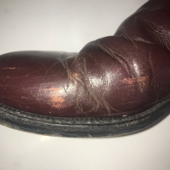 Justin Cowboy Boots Style #3037 Burgundy Wine Ropers Men's Size 9EE - Picture 5 of 8